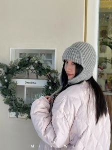Youji Milkyway Korean Style Ears Protection Knitted Yarn Hat Winter Atmosphere Heattech Flight Helmet Sweet Cute
