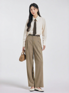 Professional High-Waisted Straight Leg Pants