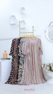 Piyama Home Dress Midi Daster Nyaman Adem Rayon Viscose Motif || Moi Midi Dress By Naura Surakarta