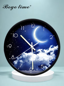 Modern Smart Voice-Controlled Wall Clock LED Night Light Living Room Bedroom Silent Hanging Table Automatic Time Adjustment