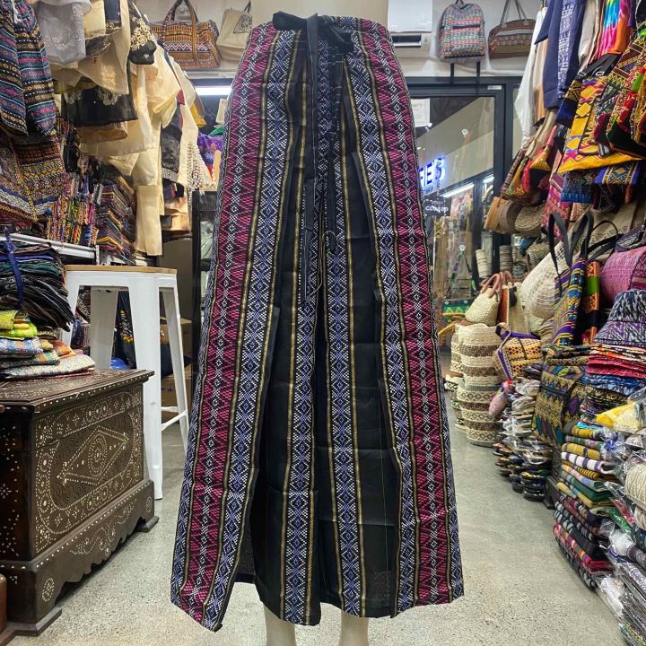 Davao Batik Pants Metallic Wrap Around Pants / Mindanao Formal Attire  Ethnic / Sarong Pants Overlap