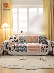 Boutique Sofa Towel: A Double-Sided Cotton Blanket & Sophisticated Sofa Cover