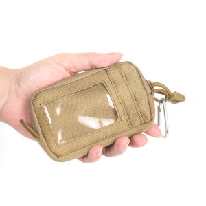 Original Japanese Style Canvas Coin Purse Zipper Drivers License Card Holder with Leather Belt Waist Bag Sports Small Hanging Bag Coin Pouch