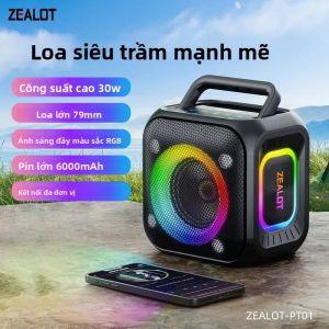 Loa Bluetooth 5.4 ZEALOT-PT01 30W Di Động Ngoài Trời Chống Nước IPX6 Thời Gian Chơi Nhạc 12 Giờ Âm Thanh Nổi Thích Hợp Cho Cắm Trại Đi Bộ Đường Dài