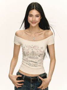 Áo Thun Nữ Tay Ngắn Ôm Vừa Vặn Phong Cách Đường Phố Mùa Hè Mới Về Hở Vai Gợi Cảm Chất Liệu Cotton Pha Trộn