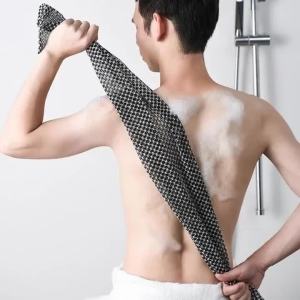 2pcs Exfoliating Washcloth Back Scrubber Shower for Men Silver-ion Multi-Function Foam Bath Towel Ultra-Long Exfoliating Towels