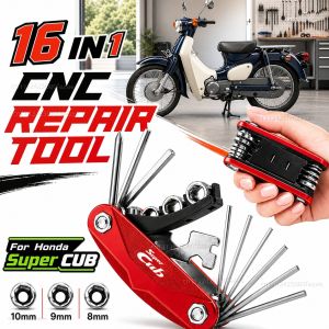 For Honda Super CUB C70 90 110 C125 Motorcycle Tool Repair Kit Multifunctional Screwdriver Wrench Hex Key Set Portable Bike