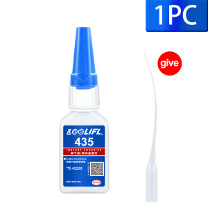 LOOLIFL | 435 Extra Strong Super Glue Instant Quick-Drying Cyanoacrylate Adhesive for Leather Rubber Wood Metal Slime Bond Liquid Glue Too
