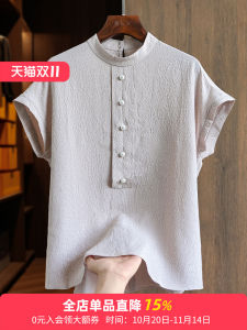 Elegant Silk Shirt Womens Summer New Loose Fit Short Sleeve Slimming Unique Anti-Aging Mulberry Silk Top round Neck Pure Color