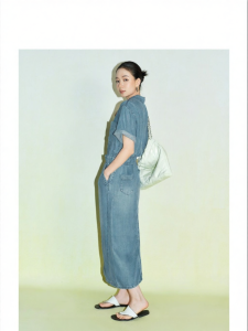 SUSHE | Elegant Commuter Collar Denim Dress