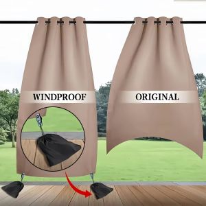 4Sets Windproof Outdoor Door Curtain Weighted Bag Clip for Bow Porch Terrace Patio Gazebo Porch Courtyard Essential