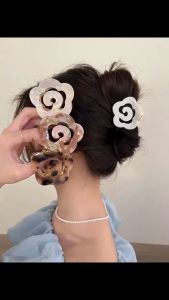 Jepit Rambut Selulosa Asetat Logam Model Bunga New Arrival Acetate Floral Hair Claw Clip HSA006
