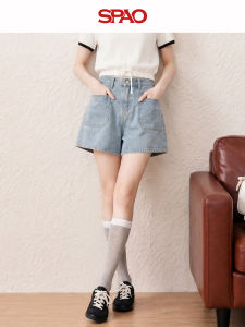 spao | Light Blue Women High-waist Slimming A-line Jeans Shorts