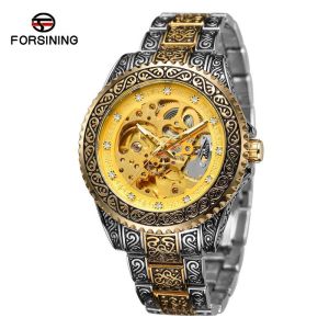 jam tangan pria automatic mekanik original forsining terbaru 2024 stainless stell ukir retro import