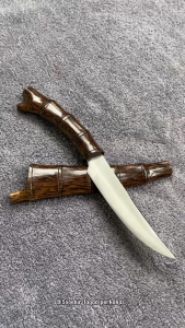 Pisau Seset Multifungsi Baja HSS Dapur Potong Buah Sayur Buschcraft Serbaguna Model Bambu