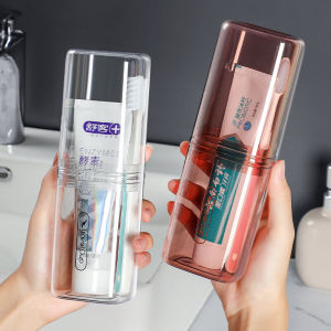 แก้วบ้วนปากสำหรับเดินทางชุดกระเป๋าใส่อุปกรณ์อาบน้ำแบบพกพากล่องเก็บแก้วแปรงฟันแบบหูรูดอุปกรณ์วิเศษสำหรับเดินทางไปทำงานต่างจังหวัด