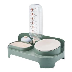 Automatic Watering Dual Purpose Pet Feeder Ceramic Bowl Neck Protection