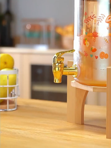Cold Hot Glass Beverage Dispenser Drink Dispenser Juice Dispenser Tea Bucket With Wood Stand And Spigot 5/8/11/15L