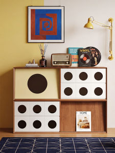 Retro Style Storage Side Cabinet For Small Spaces