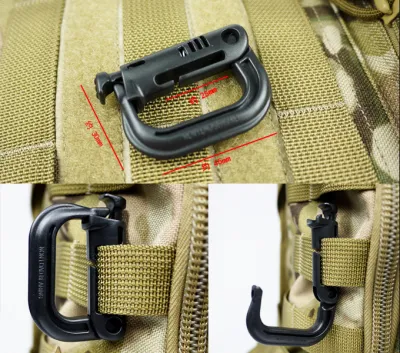 Nylon Outdoor Backpack D-Shaped Lock Buckle Quick Release Carabiner Keychain Waist Belt Clip Climbing Gear Tactical Drop-In Buckle
