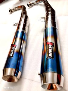 Knalpot standar racing rx king Original produk chrome blue