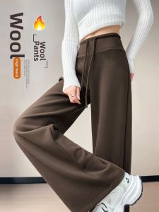 Browned Wool Corduroy Wide Legged Trousers