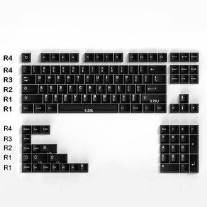 121 Keys White Black Keycaps Double Shot Cherry Profile Keycaps For MX Custom 64/87/96/104 Mechanical Keyboard