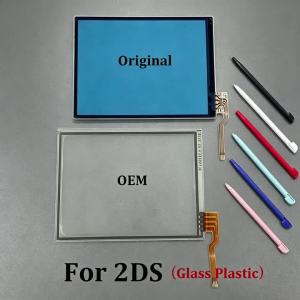 1 Set For 2DS Game Console Touch Pen & New Glass Plastic Touch Screen Touchscreen Digitizer Repair Part