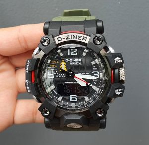 Watch Wow นาฬิกาแฟชั่นผู้ชาย D-ZINER ( ดีไซเนอร์ ) แบรนด์แท้ รุ่นหน้าลูกศร ขอบเหล็ก ( พร้อมกล่องแบรนด์ )