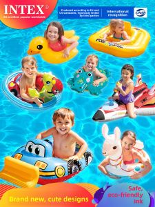 INTEX Childrens Swimming Ring Boat Life Saving Ring Underarm Ring Boys Girls 1-3-6 Years Old Kids Boat Ride Sport Fitness