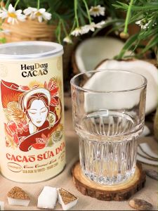 Bột cacao sữa dừa tự nhiên thuần chay Lon 350g Heyday Cacao
