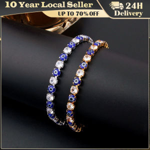Lucky Turkey Evil Eye Adjustable Bracelet For Women Zircon Red Blue Eye Tennis Chain Bangles Good Luck Wealth Jewelry Gifts