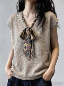 CHOEFULYN | French Style Beige Fly Sleeve T-Shirt