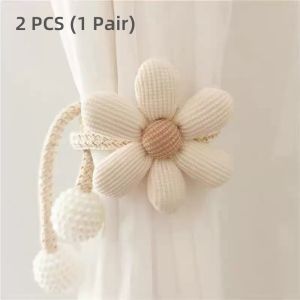 2 PCS Pearl Flower Buckle Curtain Buckle Clip Fashion Clasp Flower Shape Window Curtain Buckles Curtain Tieback Home Decoration