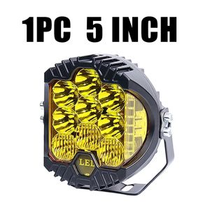 3 5 7 INCH Three Side illuminated Work Lights For Jeep Wrangler Truck LED Headlights Modified For Off-road Vehicles 75W