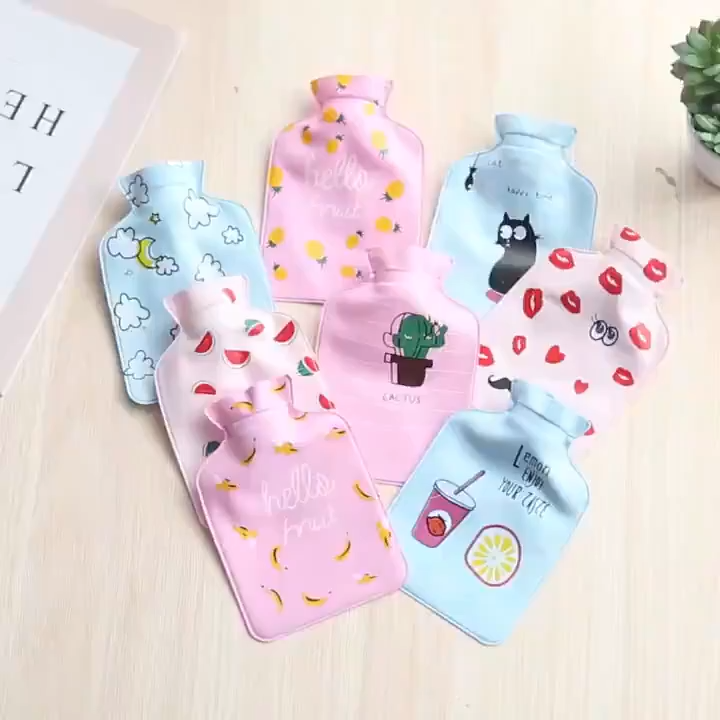2026 Styles Flocking Hot Water Cute Hot Pack Ice Compress Warm Bag For Hot Compress Hot Water Bag