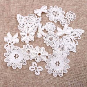 Mixed Vintage White Flower Embroidery Lace Appliqued Sewing Fabric Ribbon Lace Fabric Garment Accessories Decoration 10-50pcs