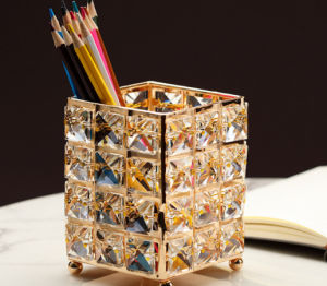 Cốc Đựng Cọ Đựng Bút Trang Điểm Pha Lê Cao Cấp Hình Vuông