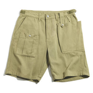 Maden American Retro Solid Color P37 Large Pocket Shorts Casual Straight Five-Quarter Pants Men Summer Workwear Cotton 100%