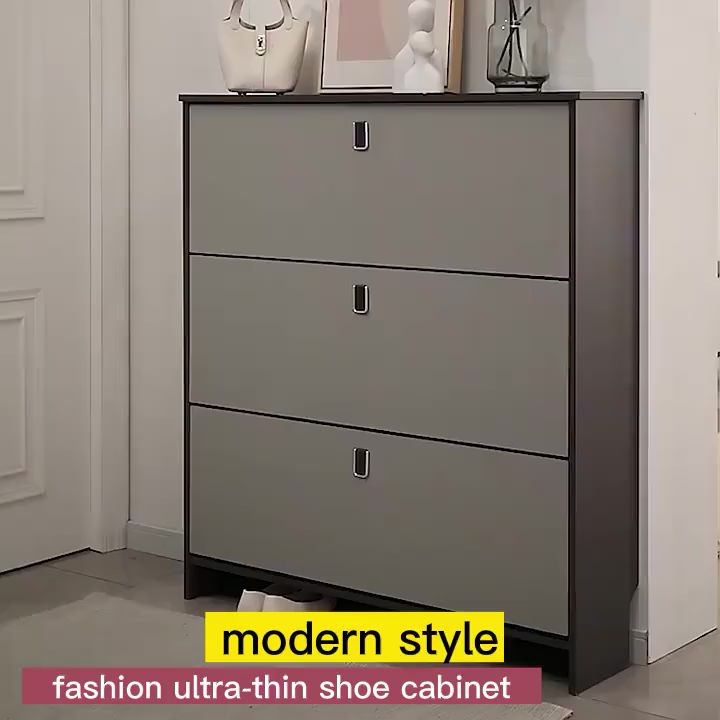 【SG Local Seller】17/24cm Ultra-Thin Shoe Rack Outdoor Shoe Cabinet Door Shoe Cabinet Thin Shoe ...