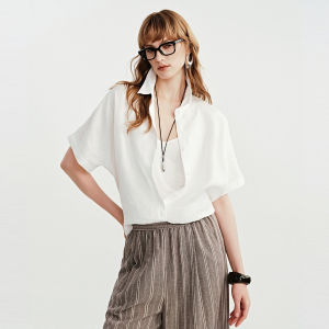 CHUMIAN | French Lapel Linen Loose Shirt