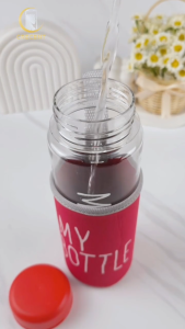 Paket Mybottle My Bottle With Busa POUCH Kantong Pengemasan Tas Botol Tali Gantung Bulat Botol Minum Model Baru Tabung Kecil Transparan Infuser Water Warna Pastel Lucu Clear 500 ml BPA FREE Circle Cylinder Silinder 500ml Hadiah Souvenir Anak Kecil Dewasa