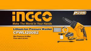 Máy xịt rửa áp lực dùng pin Lithium 20V INGCO CPWLI20082 Hệ thống ngắt tự động máy xịt cầm tay kèm pin sạc nhanh 6 chế độ xịt