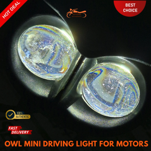 Genuine Owl LED Motorcycle Headlight with Dual Color White and Yellow Light