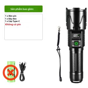 Đèn Pin LED Siêu Sáng 990000000LM Đèn Pin Chiến Thuật Có Thể Sạc Lại 5000mAh Type-C Có Chức Năng Thu Phóng Để Câu Cá Săn Bắn - Ngân Hàng Điện Chống Nước