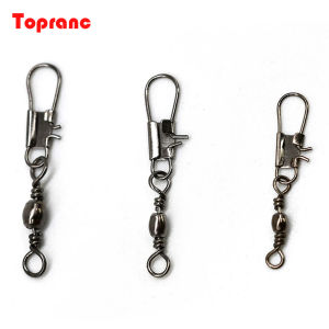 Topranc 50Pcs Carp Fishing Tackle Stainless Steel Rolling Swivel S M L Sizes with Interlock Snap