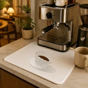 VIKAMA Coffee Station Drying Mat Latte Printing Water Absorbing Anti slip Quick drying Tabletop Drainage Decorative Mat