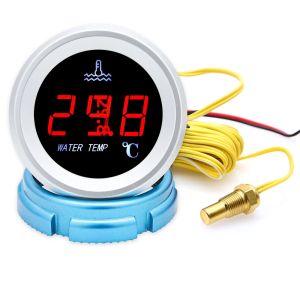 RYSJM | Cảm Biến Nhiệt Độ Nước Xe Hơi/xe Tải LED 52mm Đồng Hồ Đo Nhiệt Độ Kỹ Thuật Số 120 Độ C Với Cảm Biến Nhiệt Độ NPT1/8 Dành Cho Xe 12V