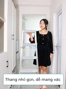 Thang ghế nhôm gọn nhẹ cao cấp chống rỉ sét gấp gọn dễ dàng chính hãng Nikita - Mẫu mới 2026