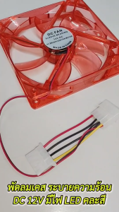 แพ็ค 5 ชิ้น พัดลมไฟ LED พัดลมเคส ใช้ไฟ12v ระบายความร้อนเครื่องเสียงและคอมพิวเตอร์